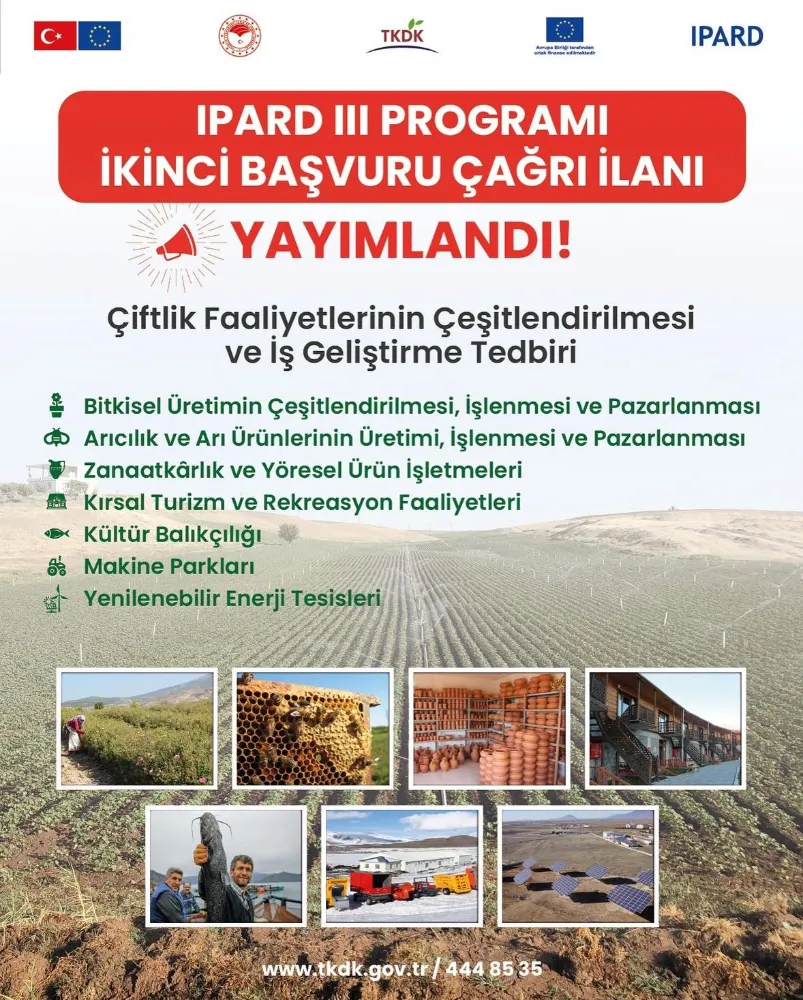 TARIM VE KIRSAL KALKINMAYI DESTEKLEME KURUMU (TKDK) ÇİFTÇİLERE ÇAĞRI