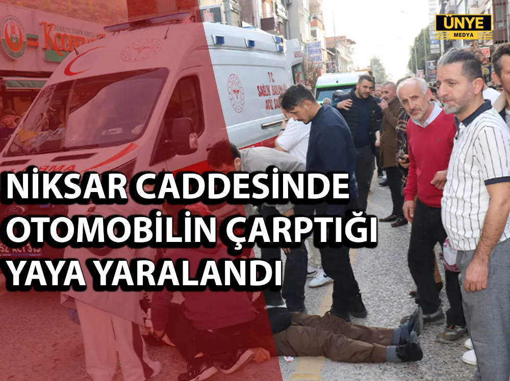 NİKSAR CADDESİNDE OTOMOBİLİN ÇARPTIĞI YAYA YARALANDI