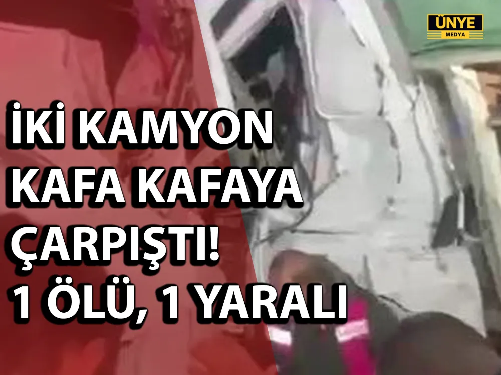 İKİ KAMYON KAFA KAFAYA ÇARPIŞTI! 1 ÖLÜ, 1 YARALI