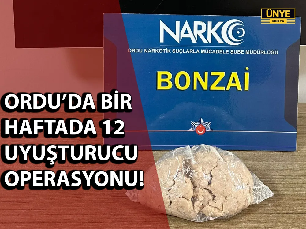 ORDU’DA BİR HAFTADA 12 UYUŞTURUCU OPERASYONU!