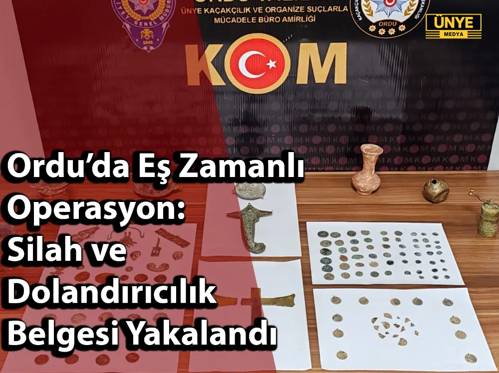 Ordu’da Eş Zamanlı Operasyon: Silah ve Dolandırıcılık Belgesi Yakalandı