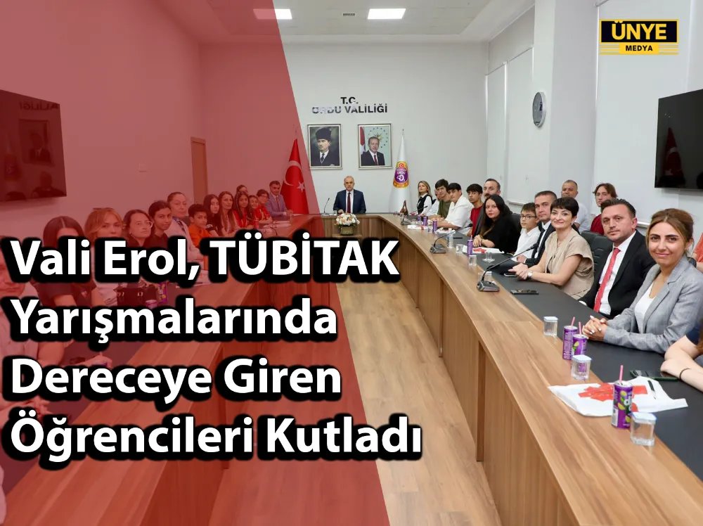 Vali Erol, TÜBİTAK Yarışmalarında Dereceye Giren Öğrencileri Kutladı