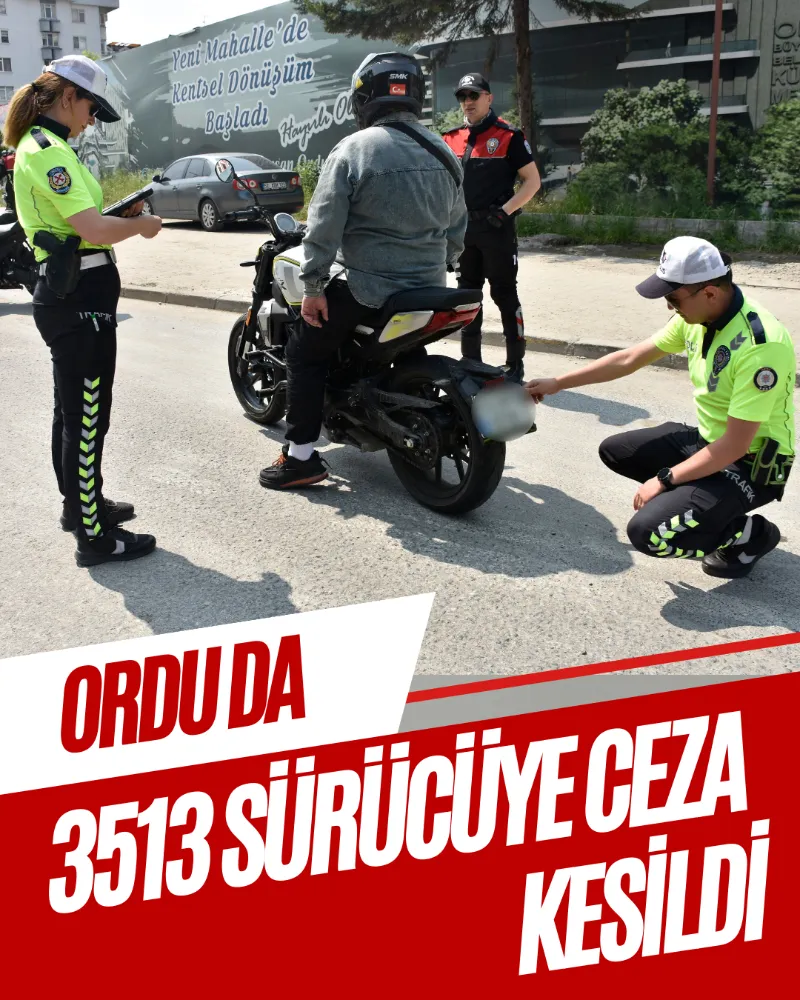 ORDU DA 3513 SÜRÜCÜYE CEZA KESİLDİ