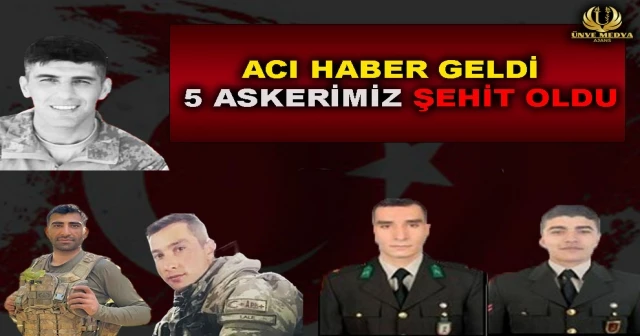 ACI HABER GELDİ 5 ASKERİMİZ ŞEHİT OLDU