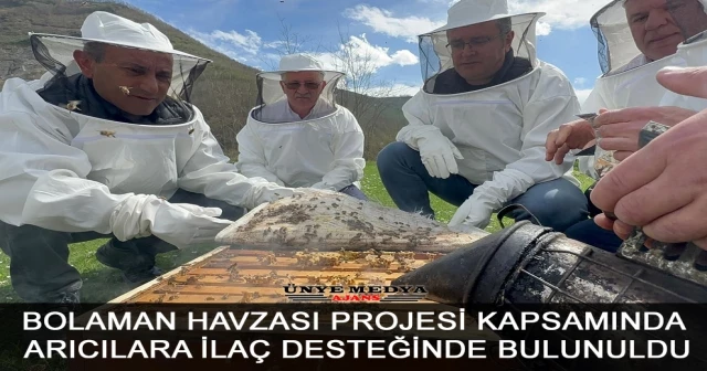 BOLAMAN HAVZASI PROJESİ KAPSAMINDA ARICILARA İLAÇ DESTEĞİNDE BULUNULDU