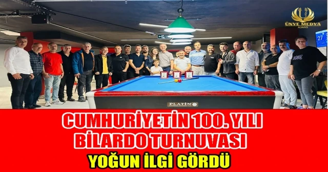 CUMHURİYETİN 100. YILI BİLARDO TURNUVASI YOĞUN İLGİ GÖRDÜ