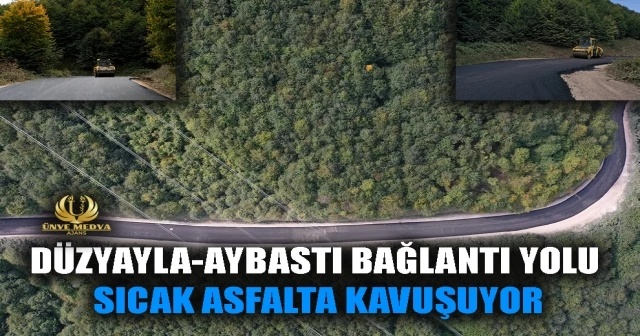 DÜZYAYLA-AYBASTI BAĞLANTI YOLU SICAK ASFALTA KAVUŞUYOR