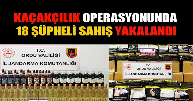 KAÇAKÇILIK OPERASYONUNDA 18 ŞÜPHELİ SAHIŞ YAKALANDI