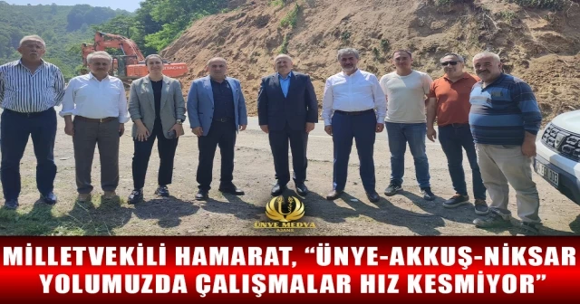 MİLLETVEKİLİ HAMARAT, “ÜNYE-AKKUŞ-NİKSAR YOLUMUZDA ÇALIŞMALAR HIZ KESMİYOR”