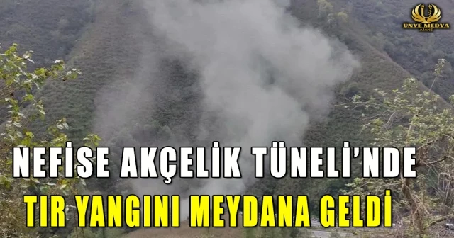 NEFİSE AKÇELİK TÜNELİ’NDE TIR YANGINI MEYDANA GELDİ
