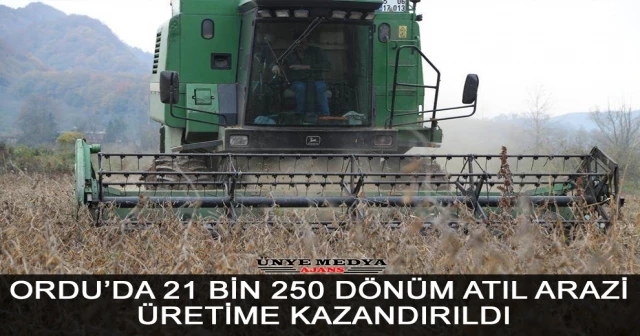 ORDU’DA 21 BİN 250 DÖNÜM ATIL ARAZİ ÜRETİME KAZANDIRILDI