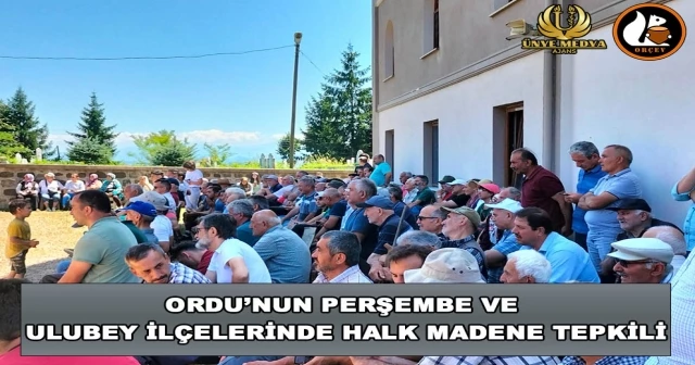 ORDU’NUN PERŞEMBE VE ULUBEY İLÇELERİNDE HALK MADENE TEPKİLİ
