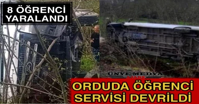 ORDUDA ÖĞRENCİ SERVİSİ DEVRİLDİ