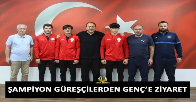 ŞAMPİYON GÜREŞÇİLERDEN GENÇ’E ZİYARET