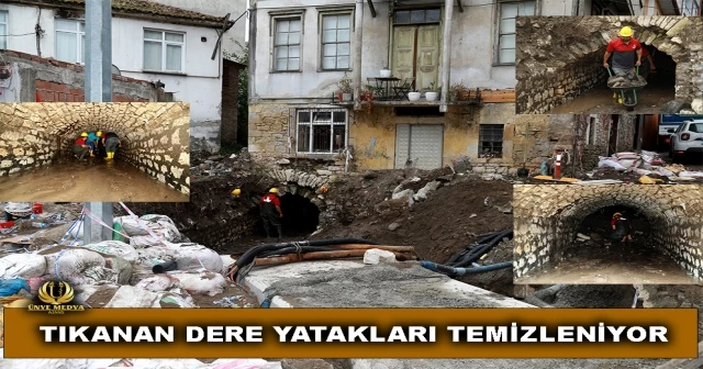 TIKANAN DERE YATAKLARI TEMİZLENİYOR