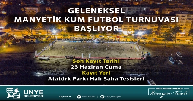 ÜNYE BELEDİYESİ GELENEKSEL MANYETİK KUM FUTBOL TURNUVASI BAŞLIYOR.