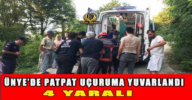 ÜNYE’DE PATPAT UÇURUMA YUVARLANDI 4 YARALI!!!!