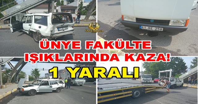 ÜNYE FAKÜLTE IŞIKLARINDA KAZA! 1 YARALI