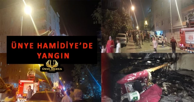 ÜNYE HAMİDİYE’DE YANGIN