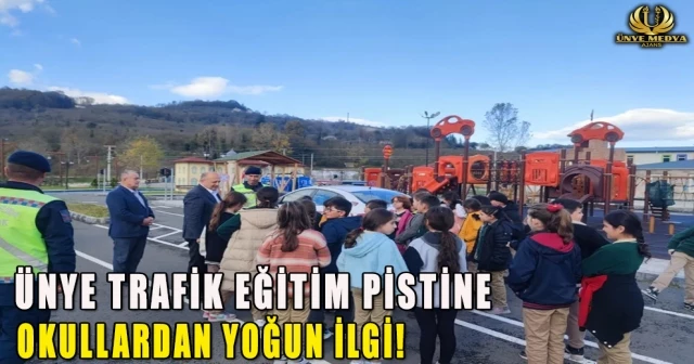 ÜNYE TRAFİK EĞİTİM PİSTİNE OKULLARDAN YOĞUN İLGİ!