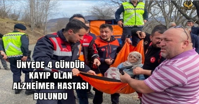 ÜNYEDE 4 GÜNDÜR KAYIP OLAN ALZHEİMER HASTASI BULUNDU